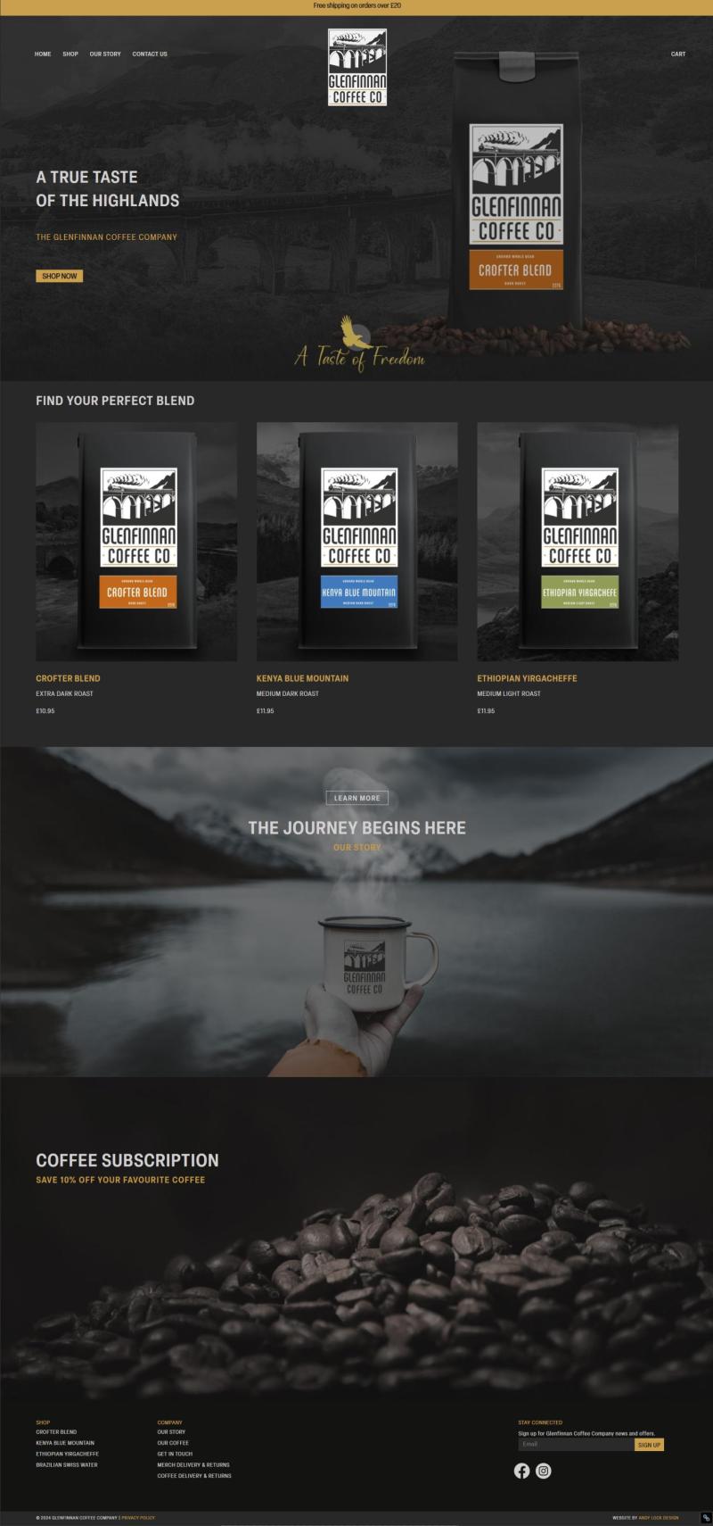 Glenfinnan Coffee Website