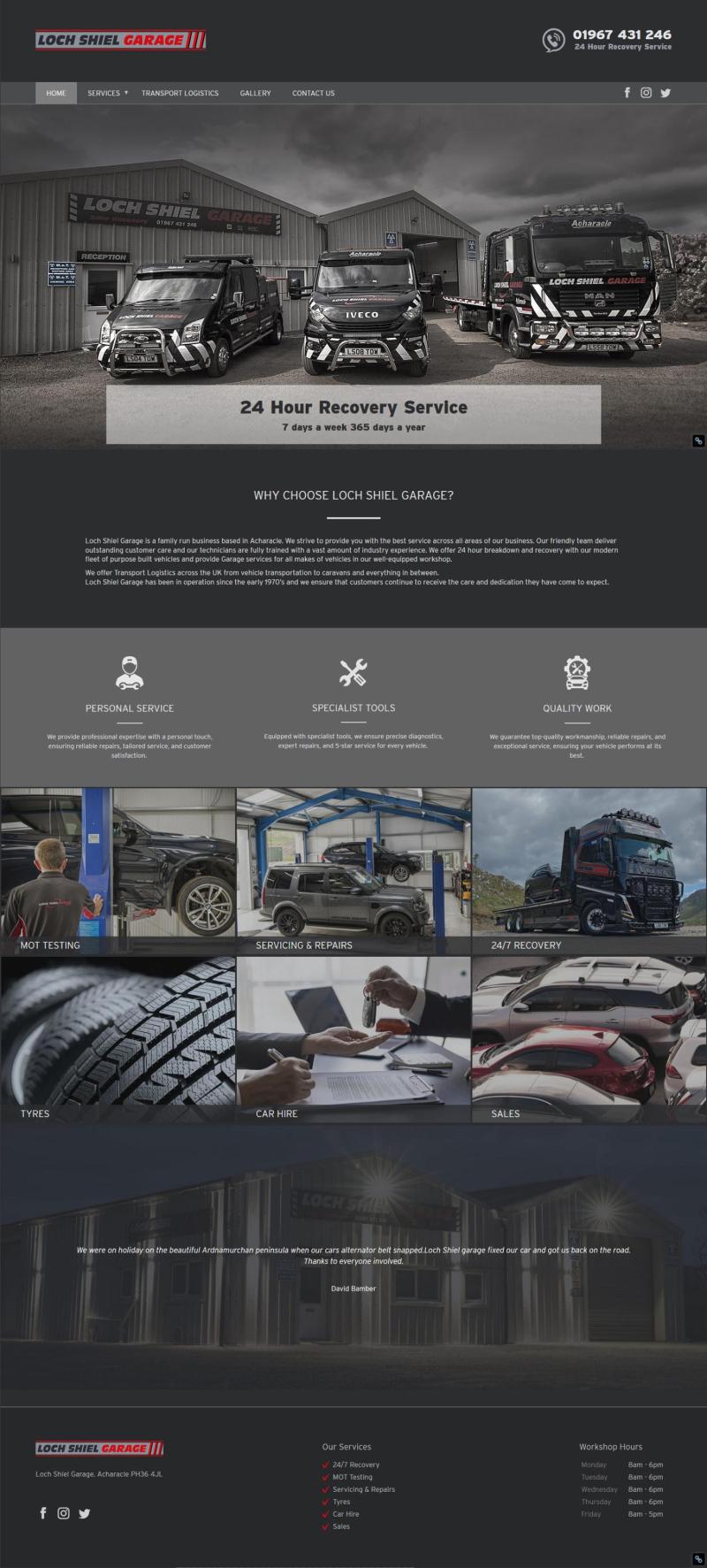 Loch Shiel Garage Website by Andy Lock Design